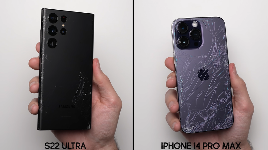 iPhone 14 Pro Max сравнили с Samsung S22 Ultra по прочности при падении
